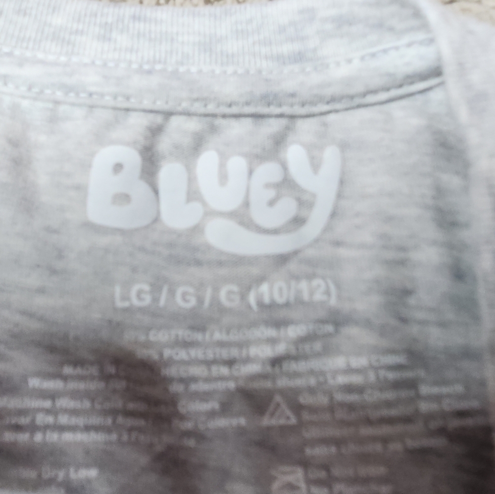 Girls' Bluey Holiday Short Sleeve Graphic T-Shirt - Heather Gray L - Picture 7 of 11